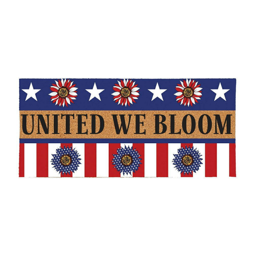 Plow & Hearth American Classic Patriotic Sunflower, Flocked Coir Sassafras Switch Ma