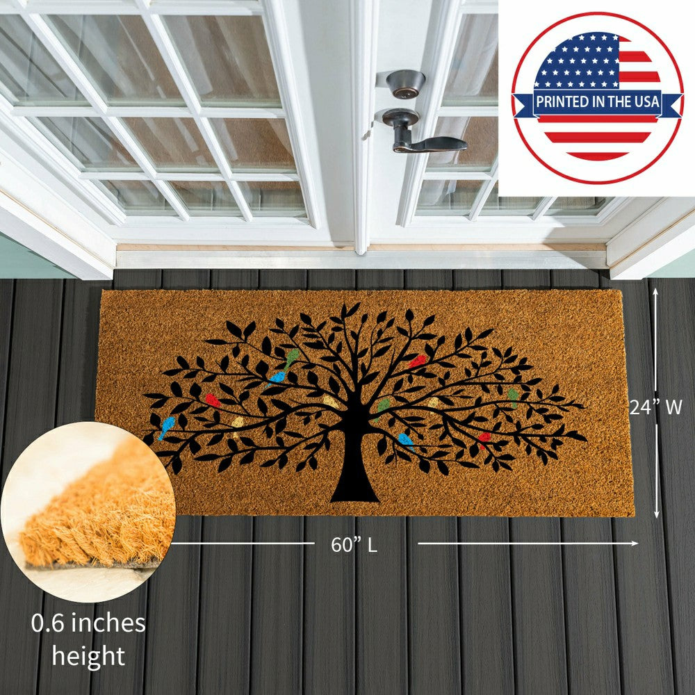 Plow & Hearth Tree of Life w/ Multi-ColorBirds, 24"x60"