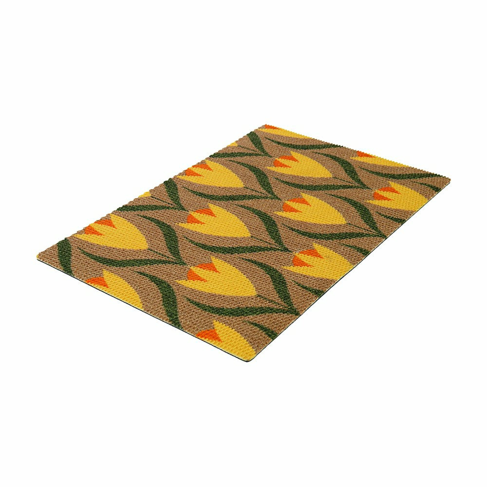 Plow & Hearth Neighburly Buttercups Doormat, Sunflower & Coir Double Door