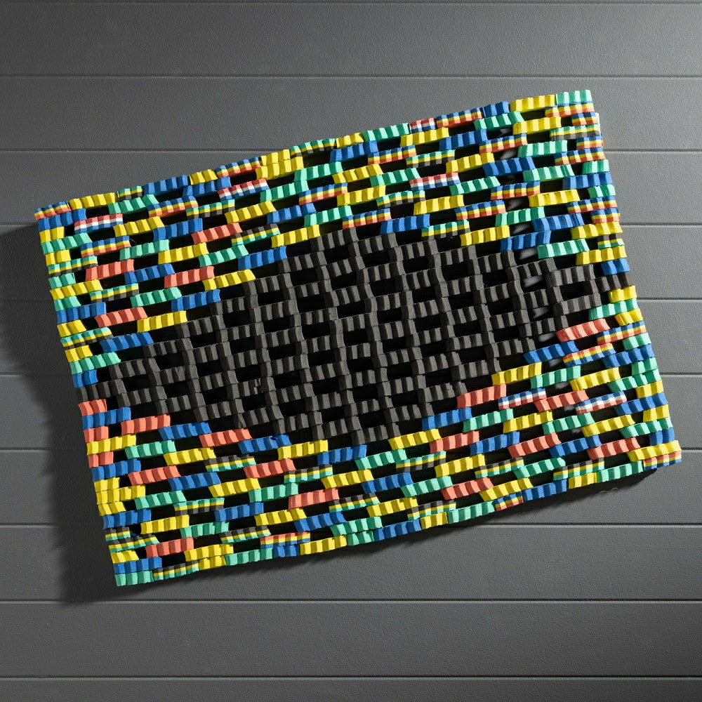 Plow & Hearth Recycled Flip Flop Diamond Doormat