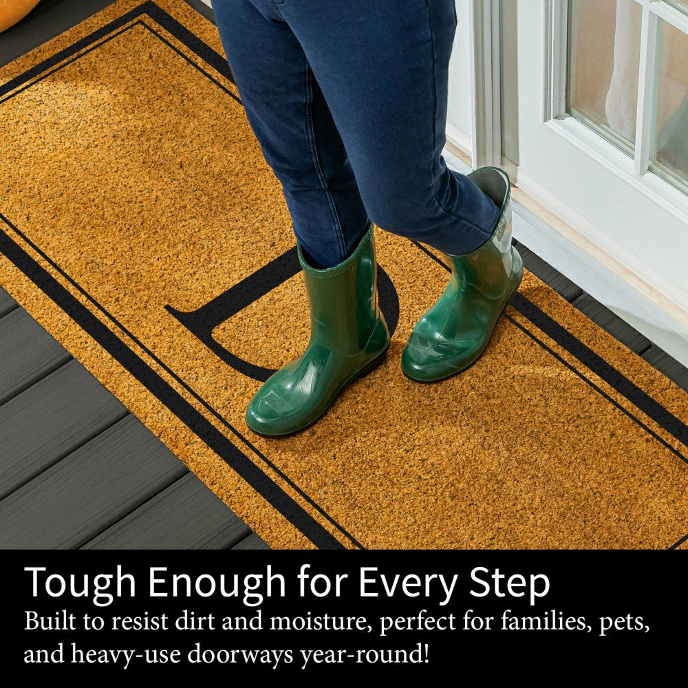 Plow & Hearth Monogram Coir Mat 60"x24", Letter D