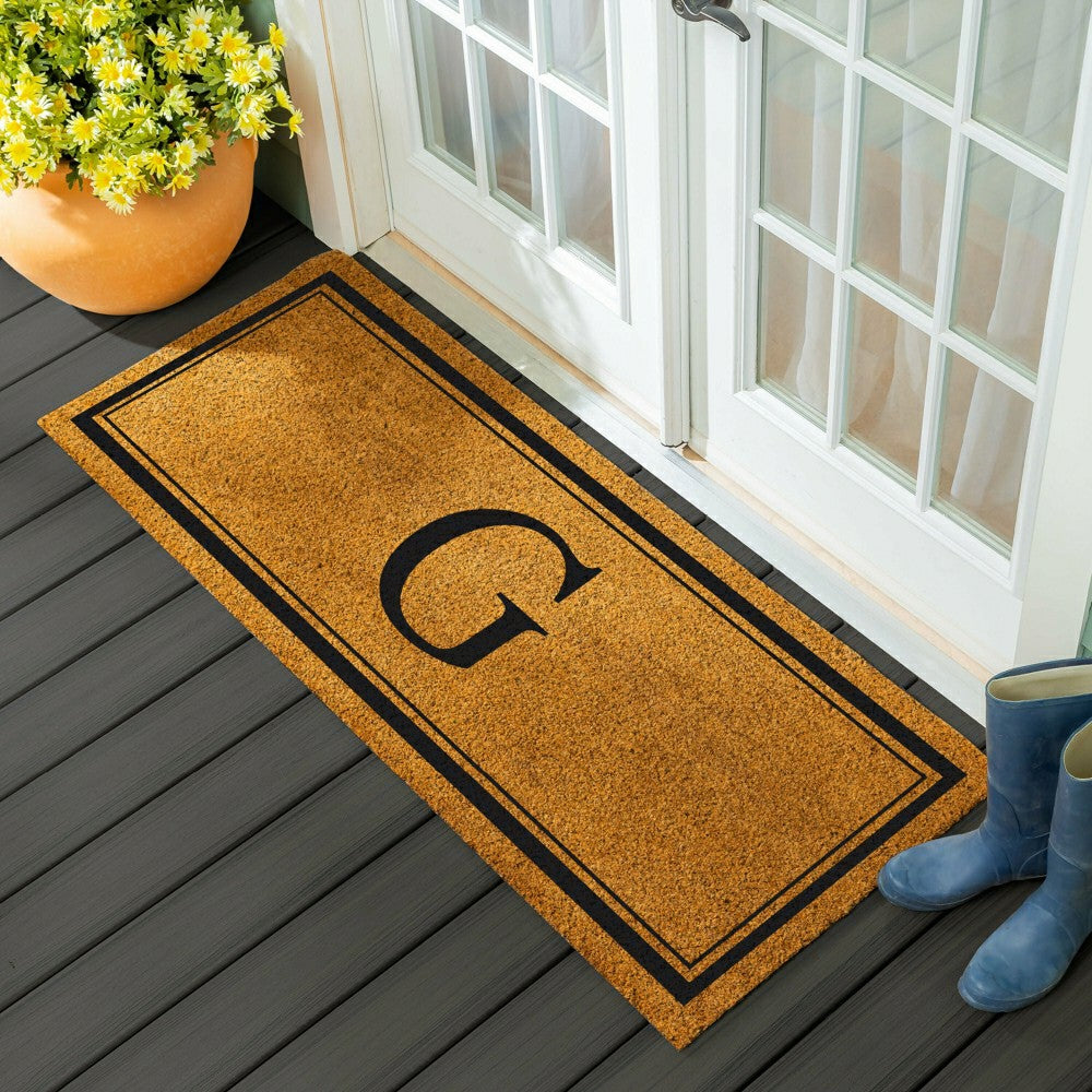 Plow & Hearth Monogram Coir Mat 60"x24", Letter G