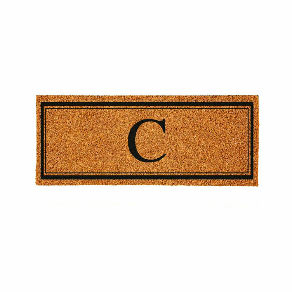 Plow & Hearth Monogram Coir Mat 60"x24", Letter C