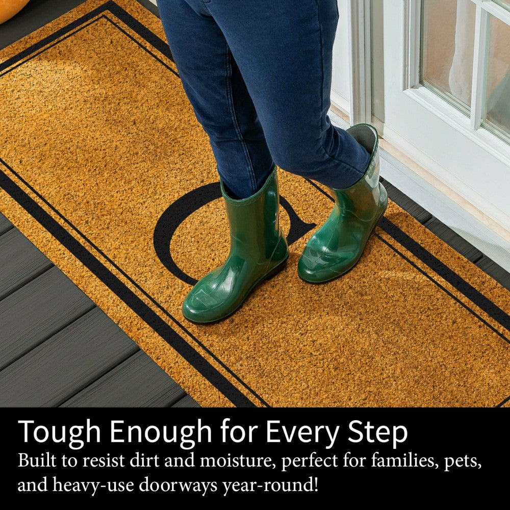 Plow & Hearth Monogram Coir Mat 60"x24", Letter C