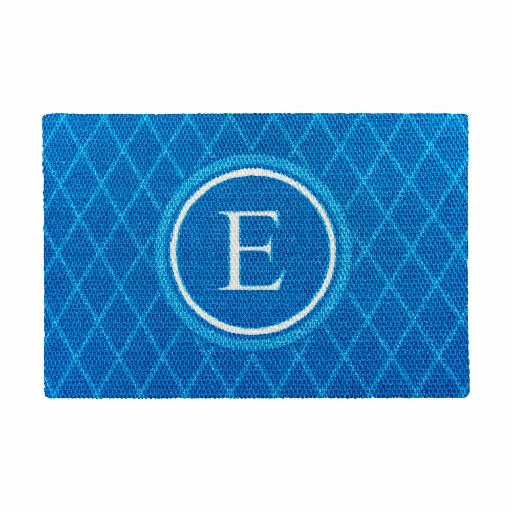 Plow & Hearth Monogram Argyle Sisal-Look Doormat
