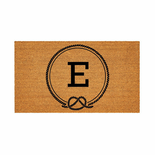 Plow & Hearth Coastal Coir Mat Nautical Monogram 28x16"