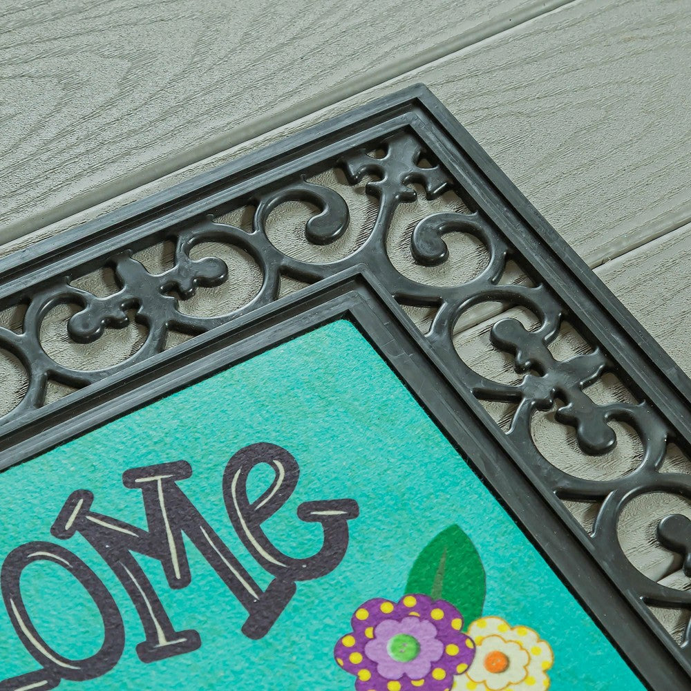 Plow & Hearth Indoor/Outdoor Fleur Scroll Sassafras Mat Tray