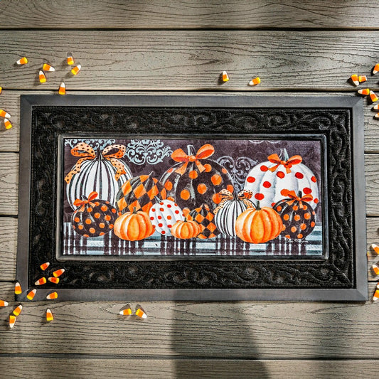 Plow & Hearth Elegant Patterned Pumpkins Sassafras Switch Mat