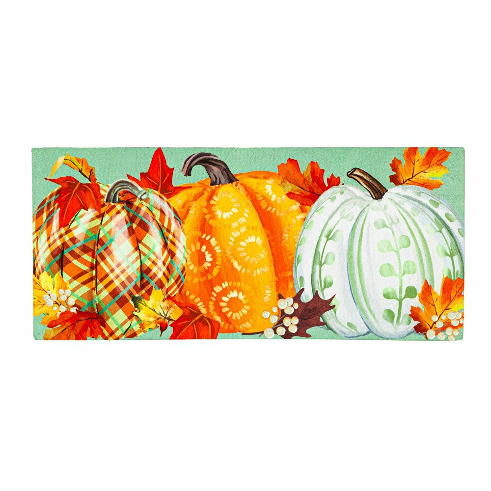 Plow & Hearth Painted Fall Pumpkins Sassafras Switch Mat