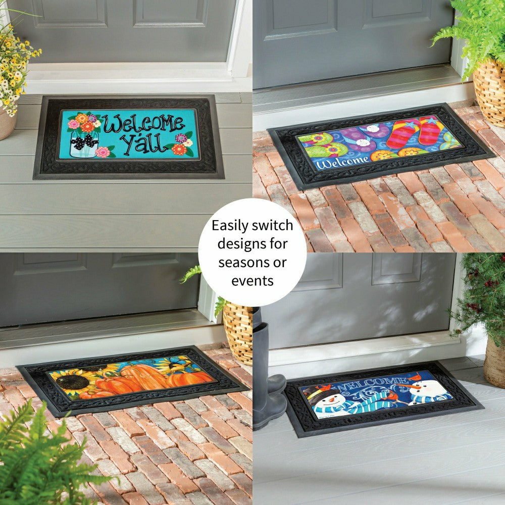 Plow & Hearth Bold and Bright Four Season Sassafras Mat Set