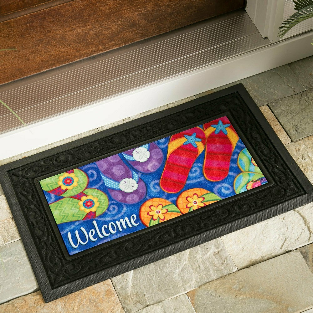 Plow & Hearth Bold and Bright Four Season Sassafras Mat Set