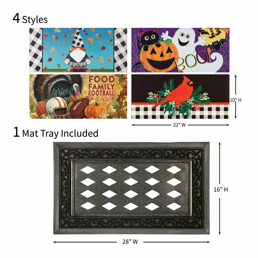 Plow & Hearth Whimsical Fall and Holiday Sassafras Mat Set