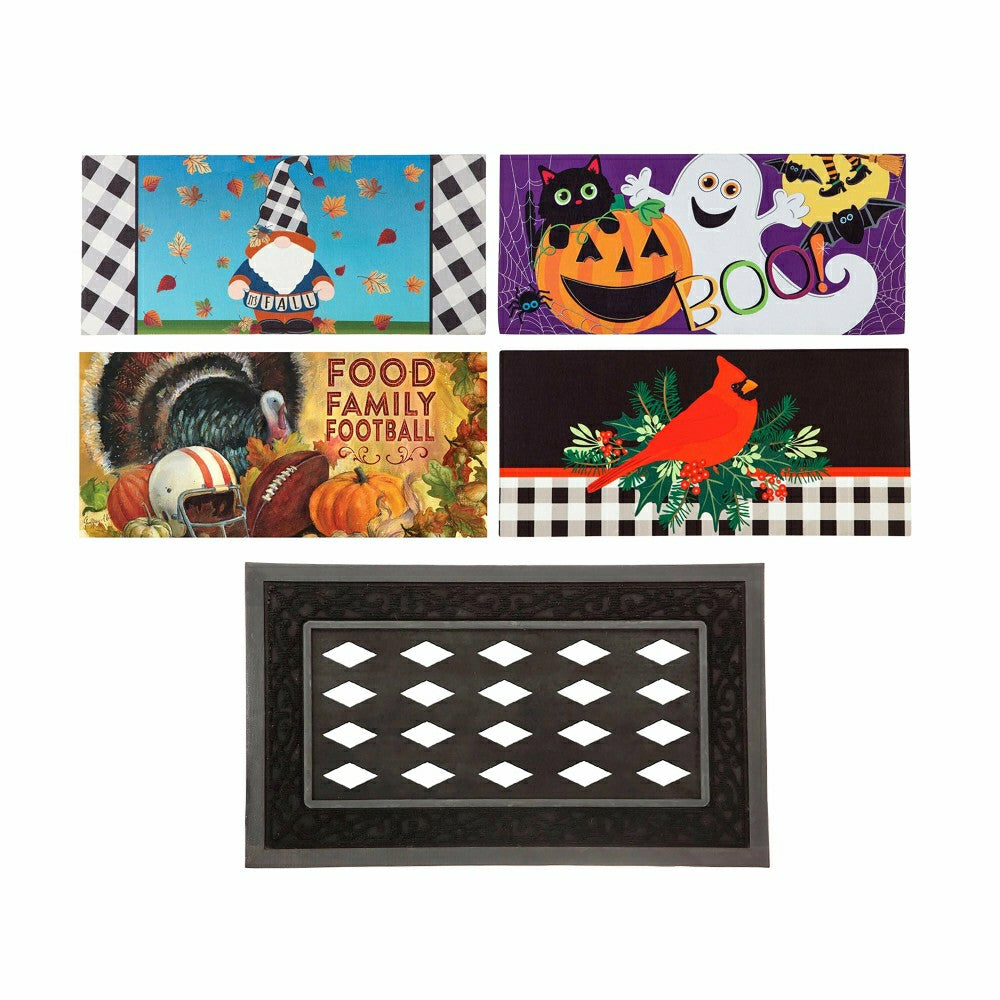 Plow & Hearth Whimsical Fall and Holiday Sassafras Mat Set