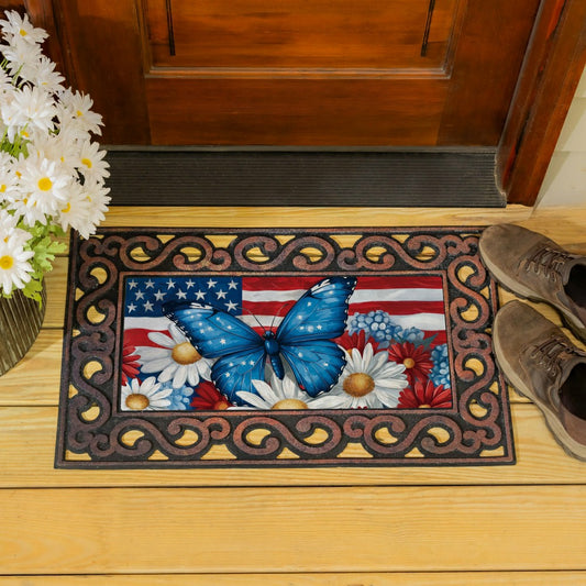 Plow & Hearth Patriotic Butterfly Sassafras Switch Mat