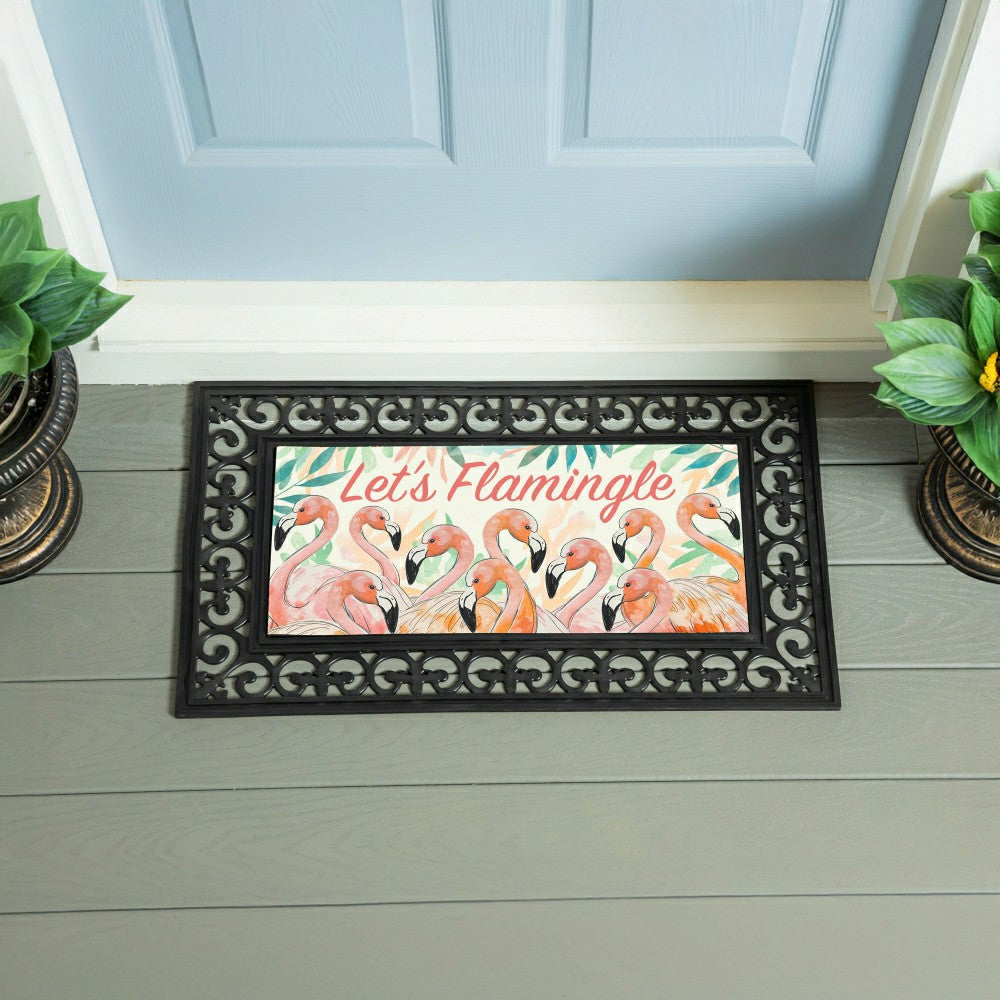 Plow & Hearth EG Studio Palm Beach Coastal Coir Mat Flocked Sassafrass (22x10)