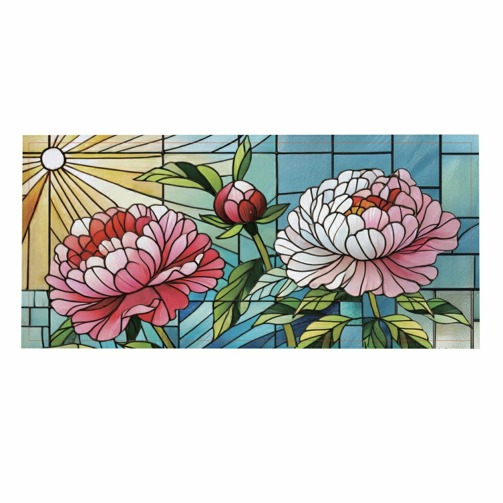 Plow & Hearth Floral Stained Glass Sassafras Switch Mat
