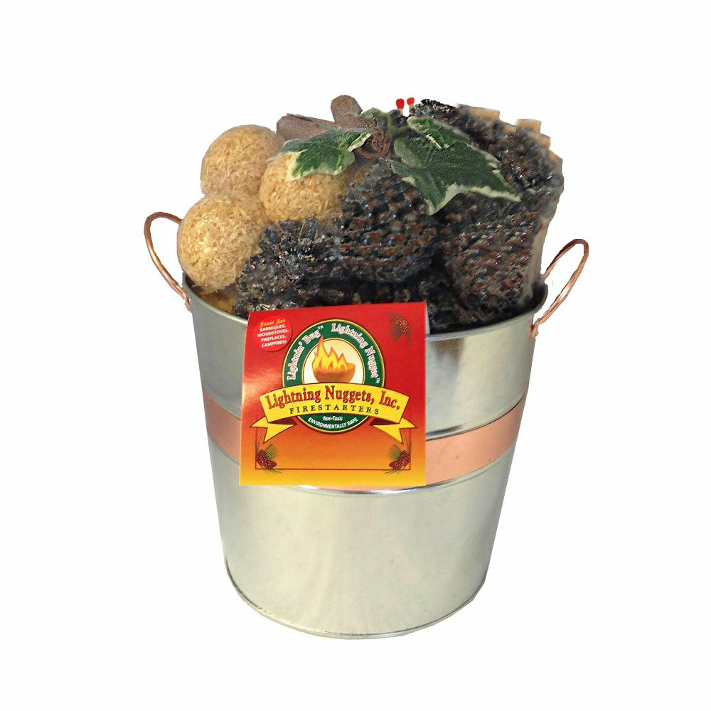 Plow & Hearth Fire Starter Gift Set in Galvanized Bucket
