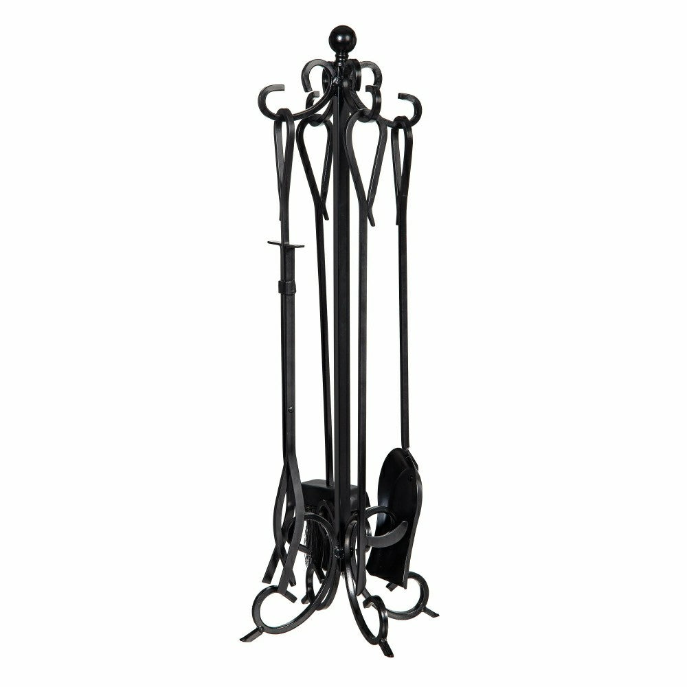 Plow & Hearth Scroll 5 Piece Fireplace Toolset
