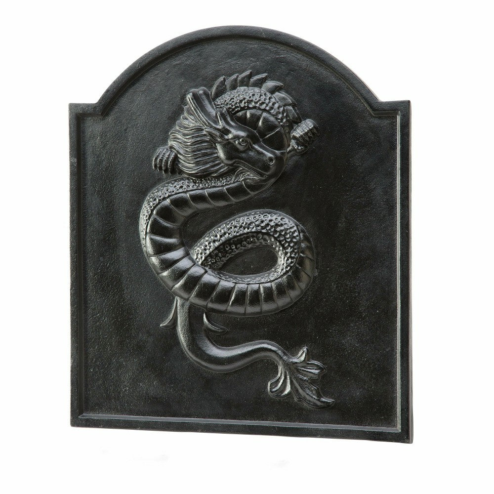 Plow & Hearth Cast Iron Fireback with Dragon Design