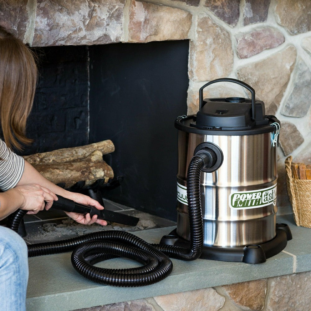 Plow & Hearth Fireplace Warm Ash Vacuum in Stainless Steel