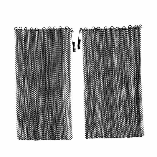 Plow & Hearth Mesh Curtain Fireplace Screen Curtains, 26"H x 48"W