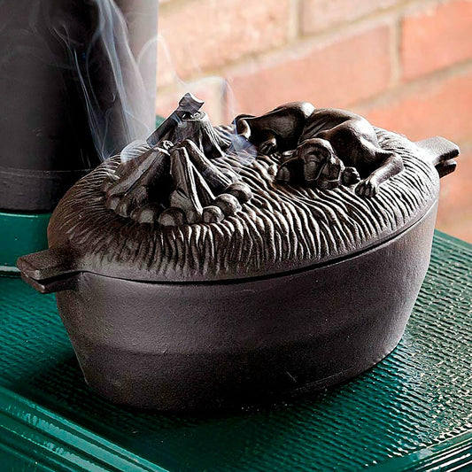 Plow & Hearth Cast Iron Dog Wood Stove Steamer