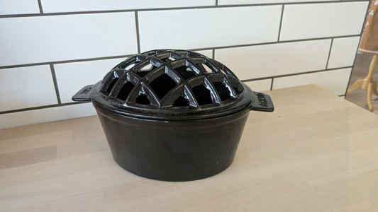 Plow & Hearth 2.5 QT. Cast Iron Lattice Wood Stove Steamer