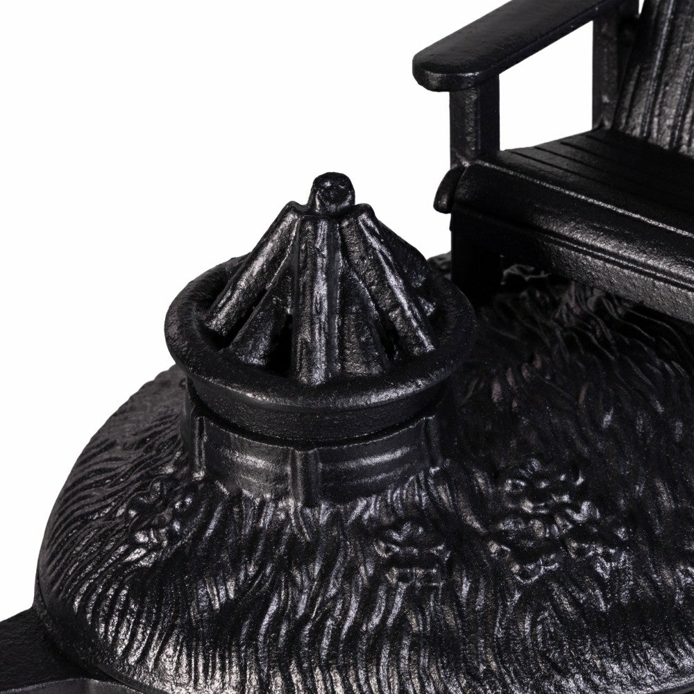 Plow & Hearth Adirondack Chair with Firepit Woodstove Steamer in Cast Iron