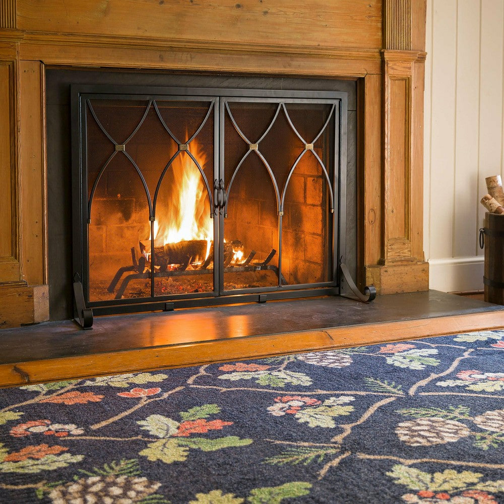 Plow & Hearth Small Winchester Fireplace Screen with Doors