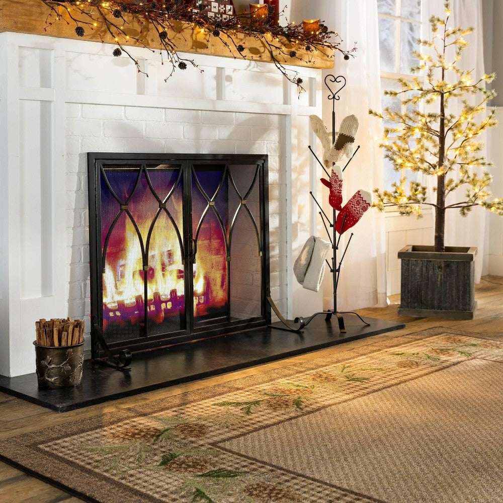 Plow & Hearth Small Winchester Fireplace Screen with Doors