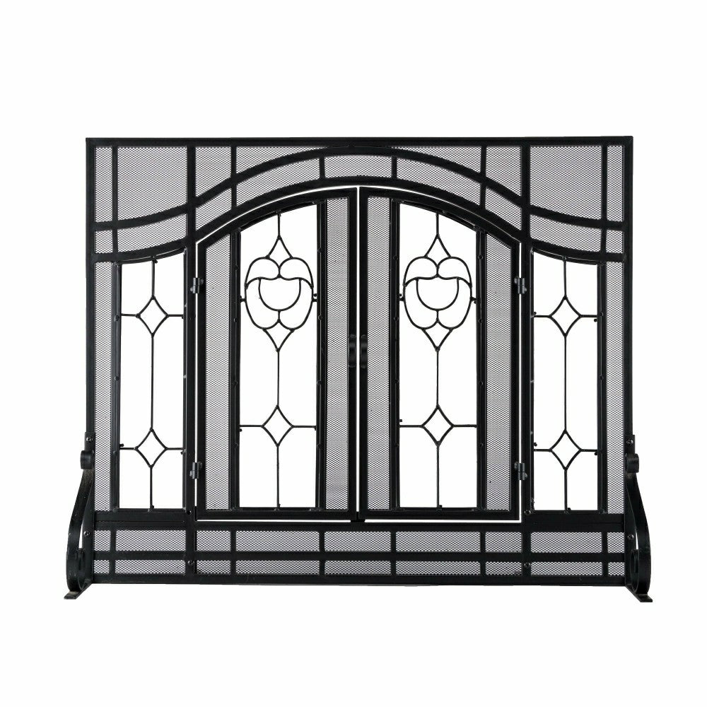 Plow & Hearth Floral Fireplace Screen