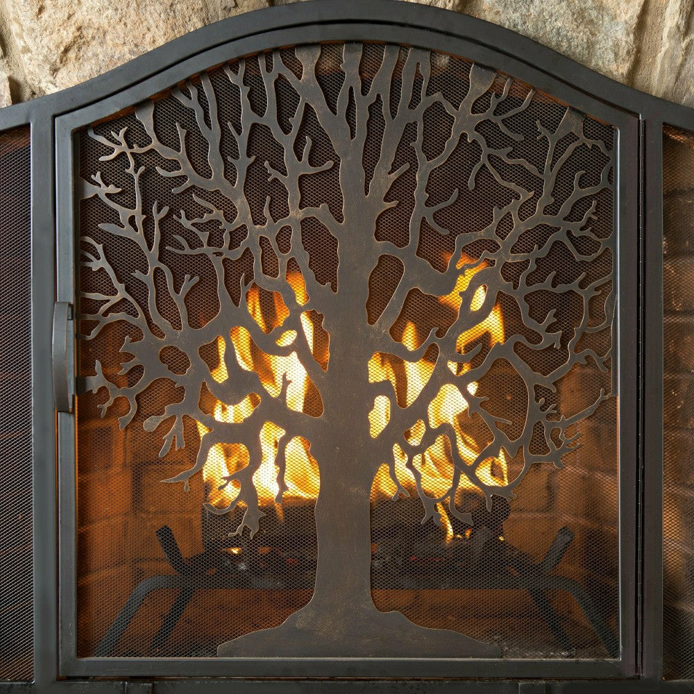 Plow & Hearth Large Tree of Life Fire Screen with Door