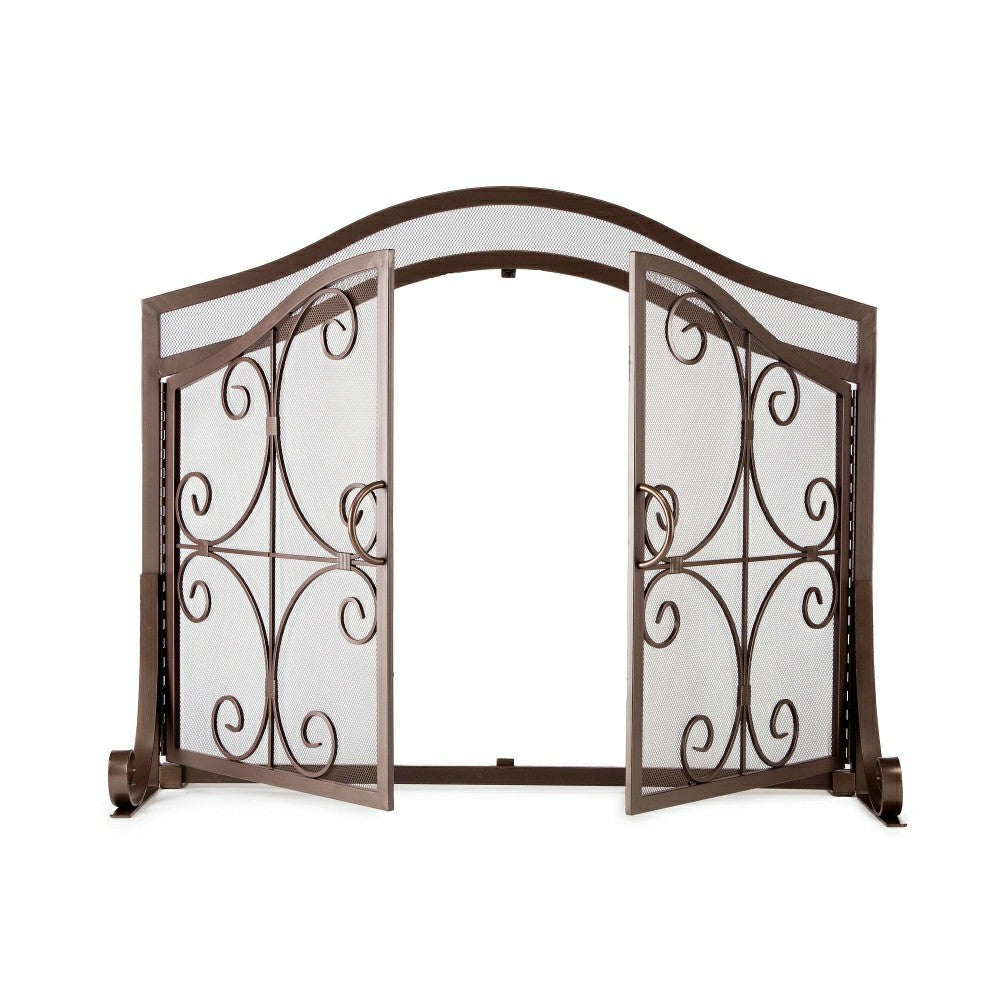 Plow & Hearth Small Crest Fireplace Screen With Doors