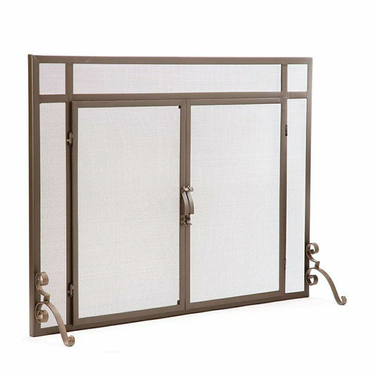Plow & Hearth Steel Flat Guard Screen| Fireplace Screens
