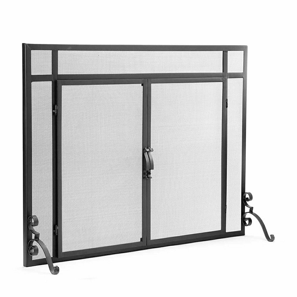 Plow & Hearth Steel Flat Guard Screen| Fireplace Screens