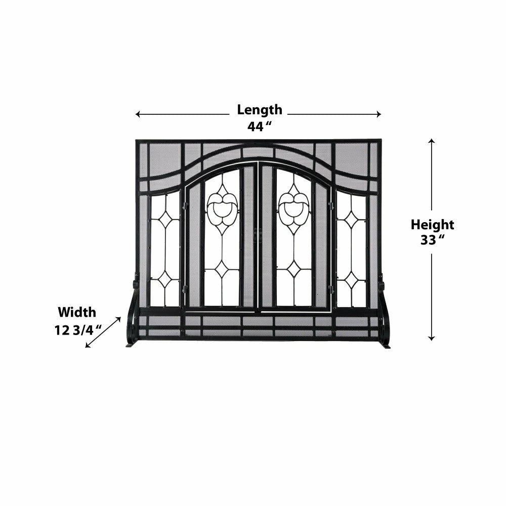Plow & Hearth Floral Glass Panel Screen
