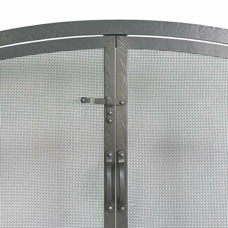 Plow & Hearth Old World Forged Iron Arched Door Fireplace Screen
