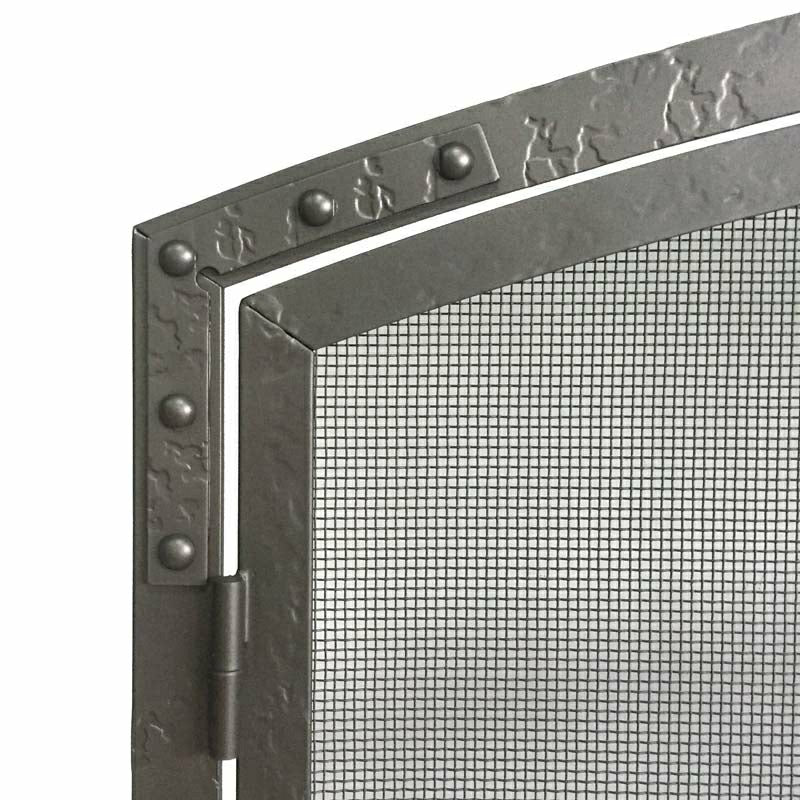 Plow & Hearth Old World Forged Iron Arched Door Fireplace Screen