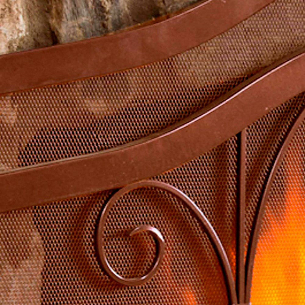 Plow & Hearth Large Crest Flat Guard Fireplace Screen