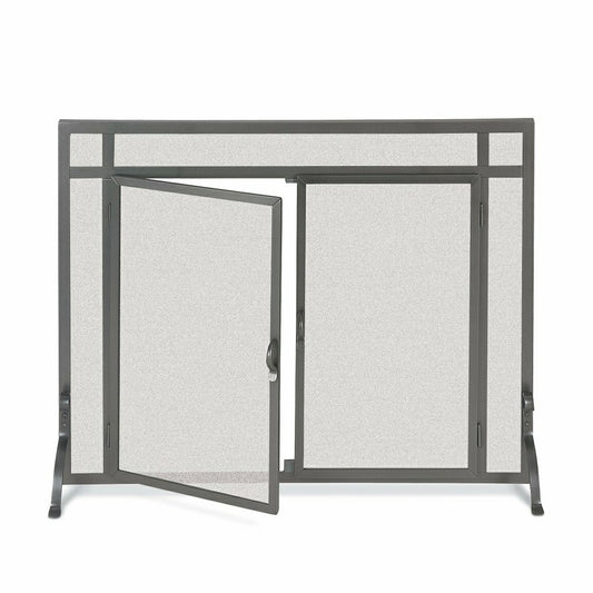 Plow & Hearth Large Custom Fireplace Screen, Flat Guard with Straight Doors
