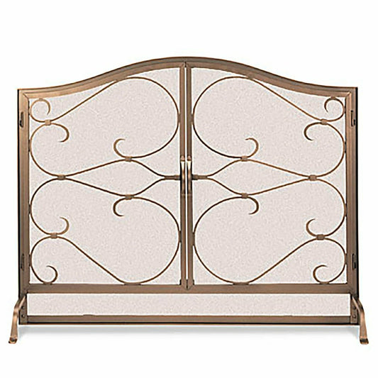 Plow & Hearth Large Iron Gate Hearth Screen with Doors