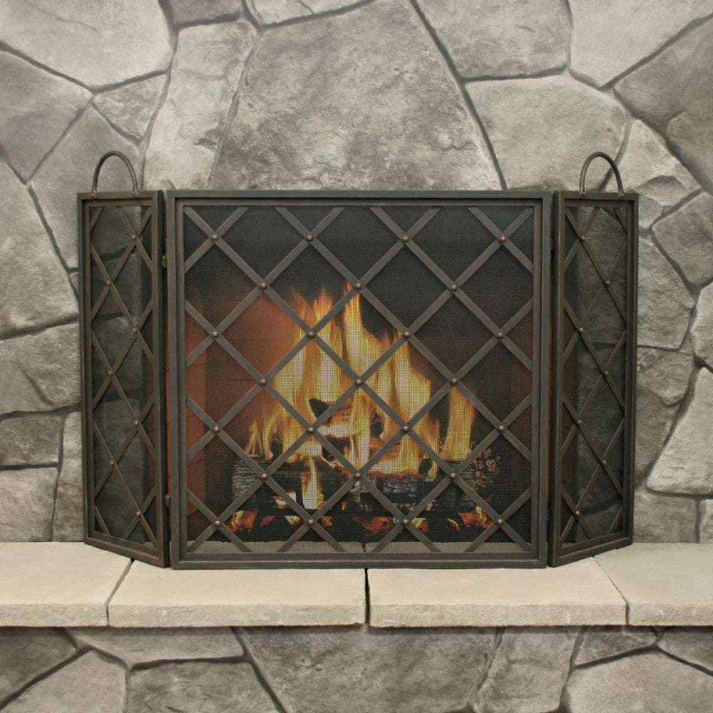 Plow & Hearth Iron Weave Tri Panel Screen