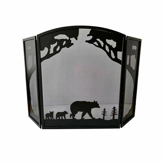 Plow & Hearth Tri-Fold Bear Firescreen