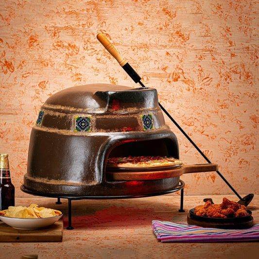 Plow & Hearth Talavera Brown Pizza Oven