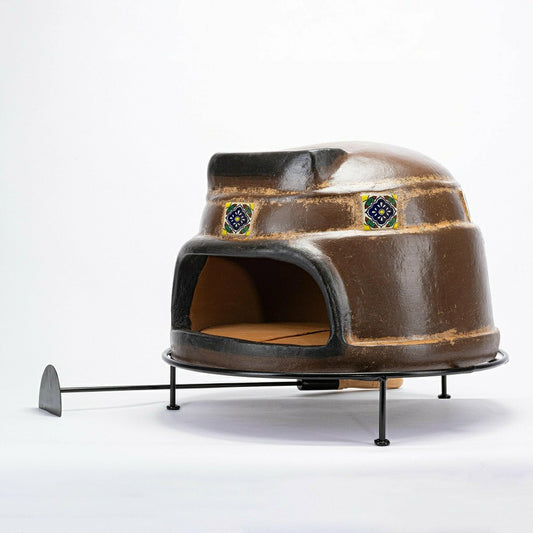 Plow & Hearth Talavera Brown Pizza Oven