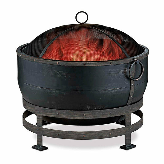 Plow & Hearth Bronze Cauldron Wood-Burning Fire Bowl