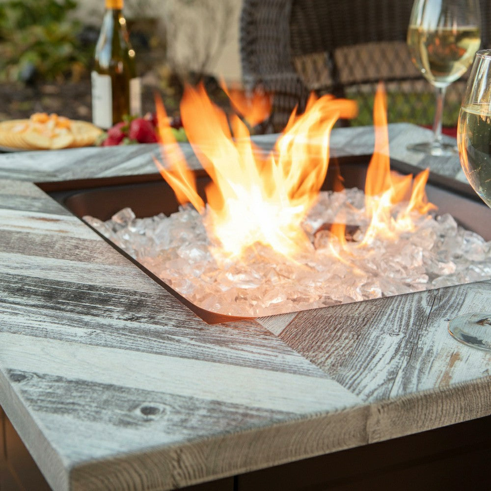Plow & Hearth Berwyn Outdoor LP Gas Fire Pit with Printed Resin Mantel, 30"