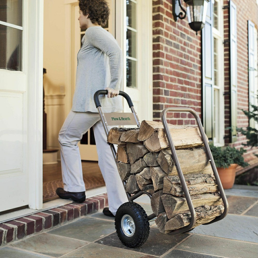 Plow & Hearth Rolling Log Cart
