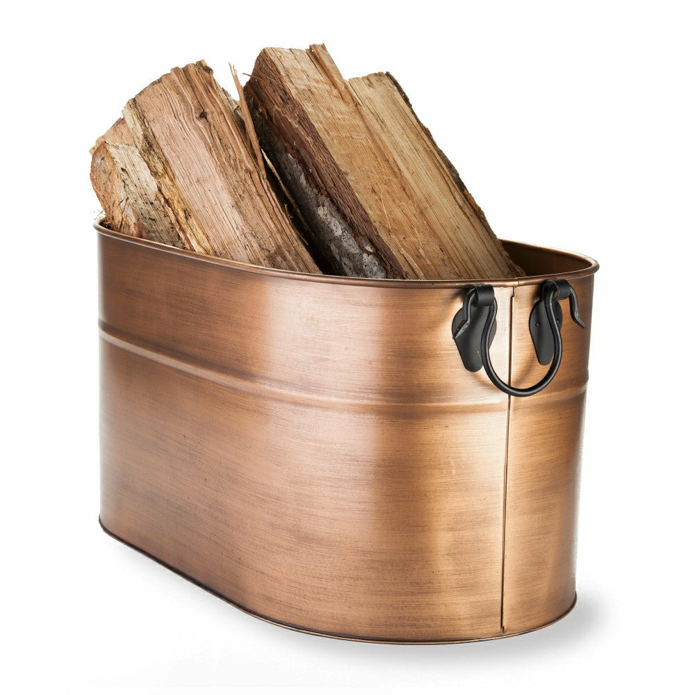 Plow & Hearth Large Copper Firewood Bucket