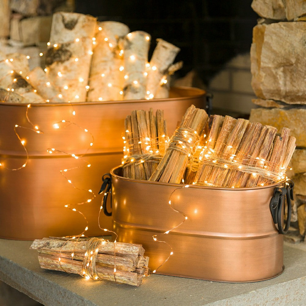 Plow & Hearth Large Copper Firewood Bucket